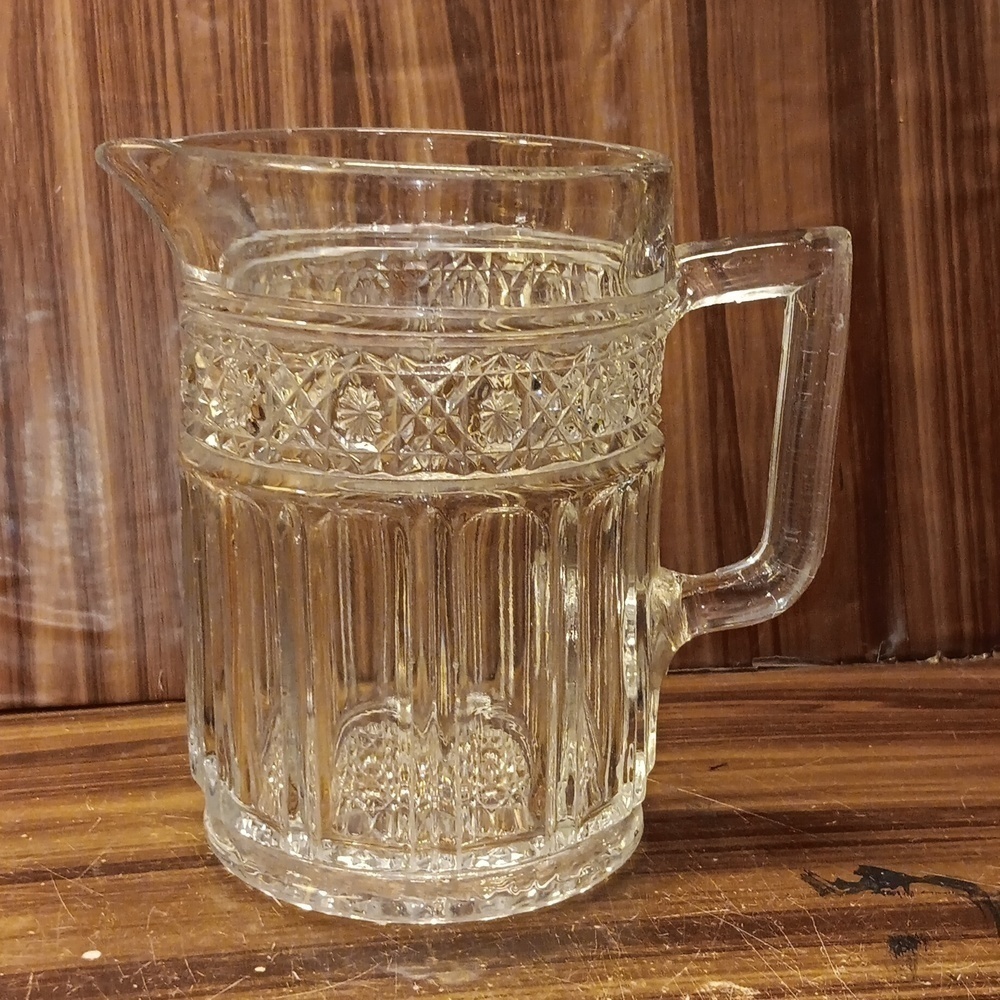 Vintage antique Higbee glass EAPG pitcher creamer